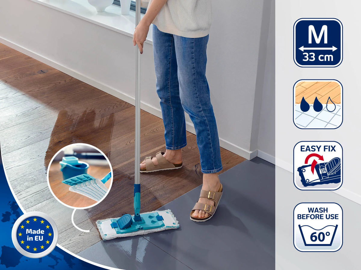Mopa PowerClean M micro-dúo con palo acero 140 cm.
