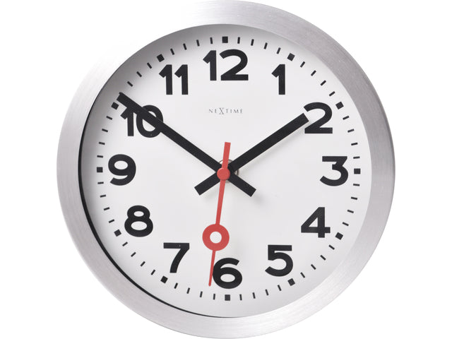 Reloj Pared/Sobremesa 19 cm Station NUMEROS Aluminio