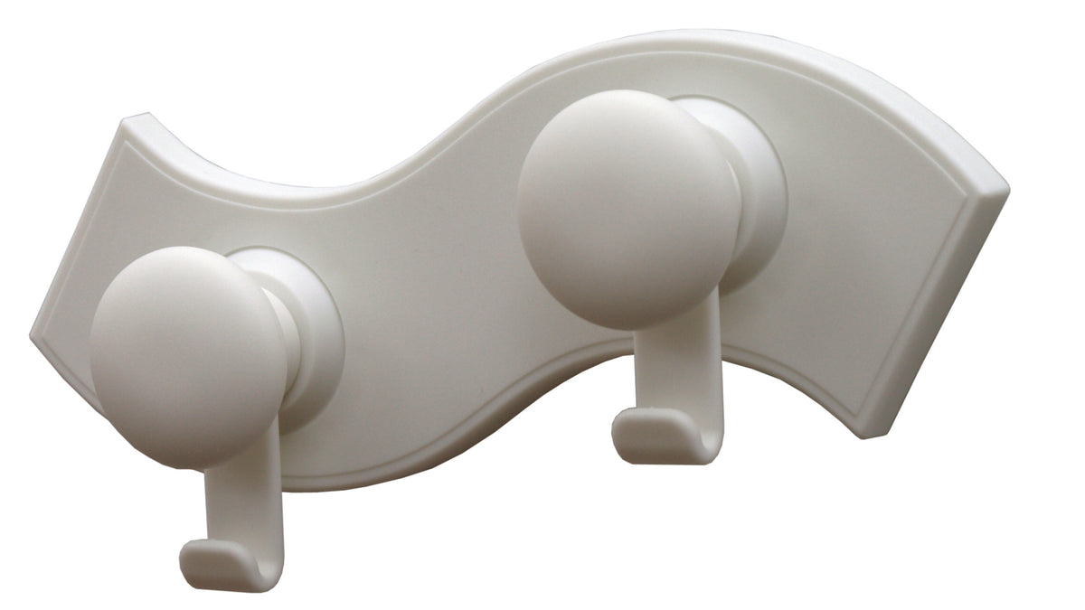 Colgador ventosa SUPER FIX DOBLE BLANCO MATE