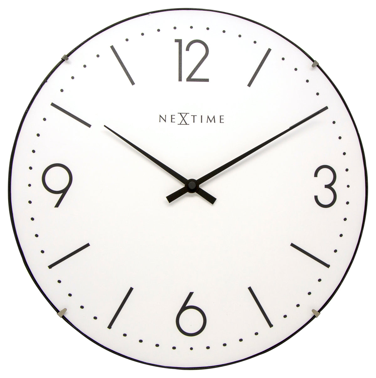 Reloj Pared Ø 35 cm  - Cristal en cúpula BLANCO - 'Basic Dome'