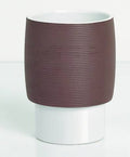 DEVA-STRUCTURED BROWN-WHITE VASO  H 10,5 CM