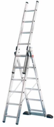 Escalera ALU ProfiStep combi 3x6 peldaños