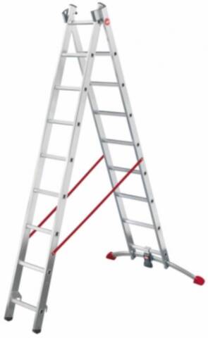 Escalera ALU ProfiStep combi 2x9 peldaños