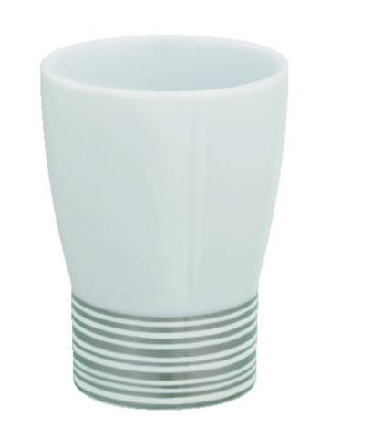 OPERA WHITE-SILVER VASO  H 10,5 CM