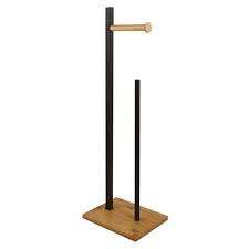 ALVAR PORTARROLLOS+RESERVA BLACK MATT/BAMBOO 20x18x68cm