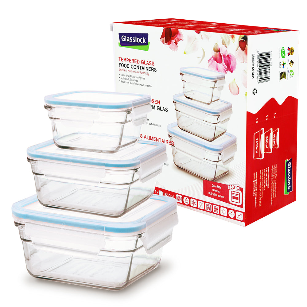 CONTENEDOR ALIMENTICIO CUADRAD. HORNO 1x405l 1X900ml 1x1650ml