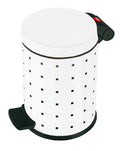 Cubo cosmetico pedal TRENTO 4 acero/blanco cuadros 4 LITROS
