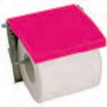 PORTARROLLO DE MDF Y ACERO INOXIDABLE ROSA