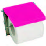 PORTARROLLO DE MDF Y ACERO INOXIDABLE ROSA