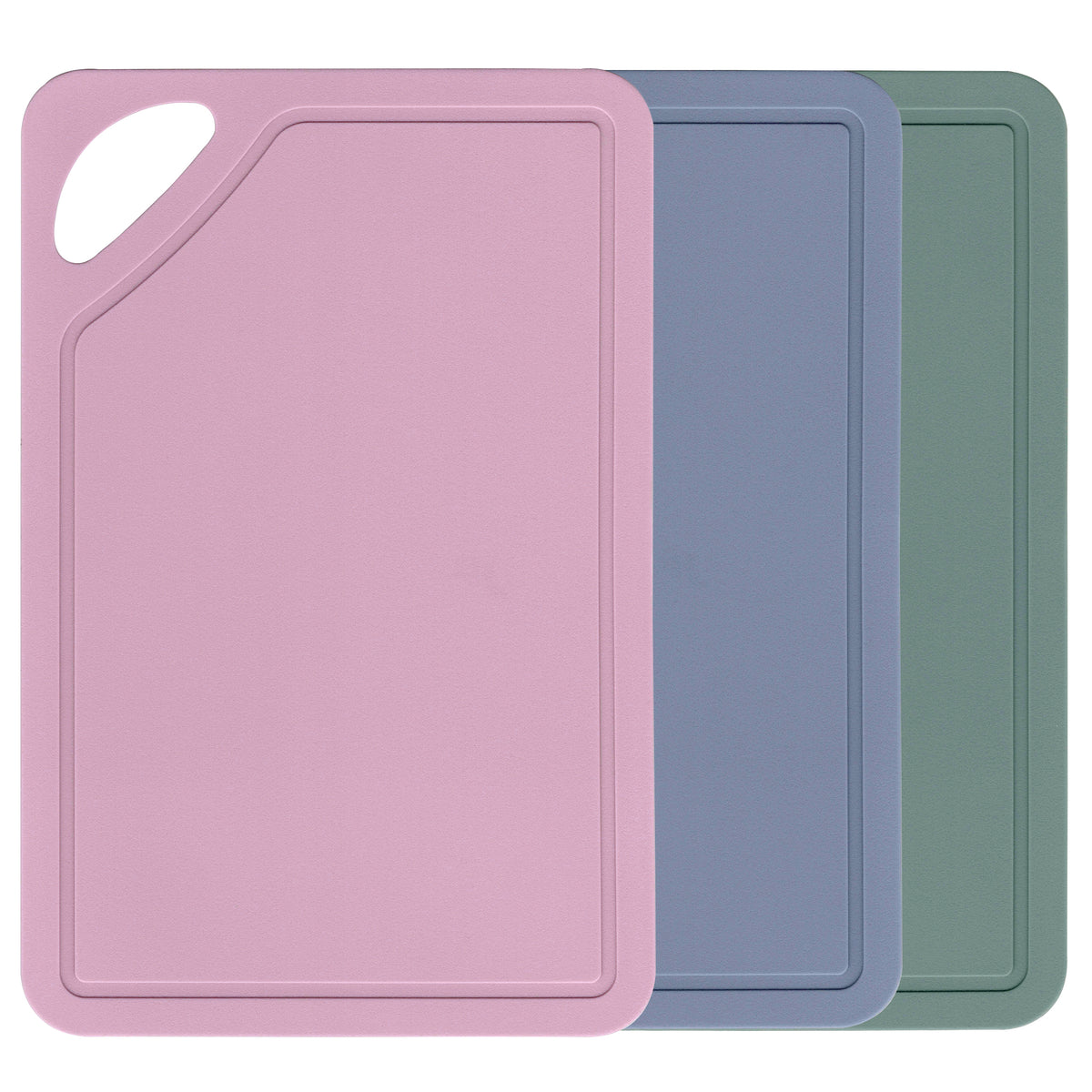 Set 3 uds Tabla para Cortar 260x170x6mm (Rosa, Verde, Turquesa)