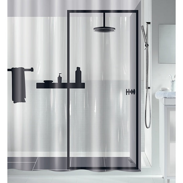 ILLUSION BLACK C.PLAST 180X200 PEVA