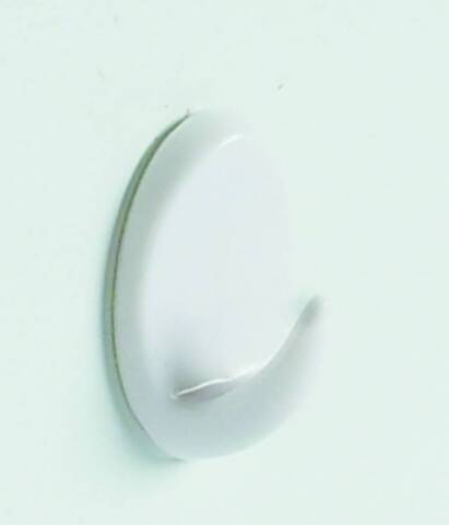 HOOK WHITE PERCHA ADHESIVA OVAL OVAL 35X24MM ABS