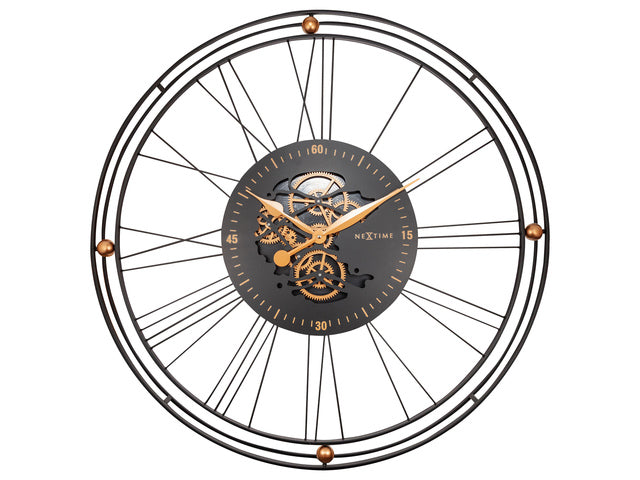 Reloj Pared 90.5 cm Roman Gear XXL Metal Oro/Cobre