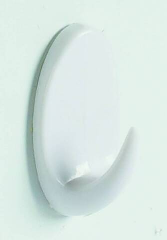 HOOK WHITE PERCHA ADHESIVA OVAL 55X33MM ABS