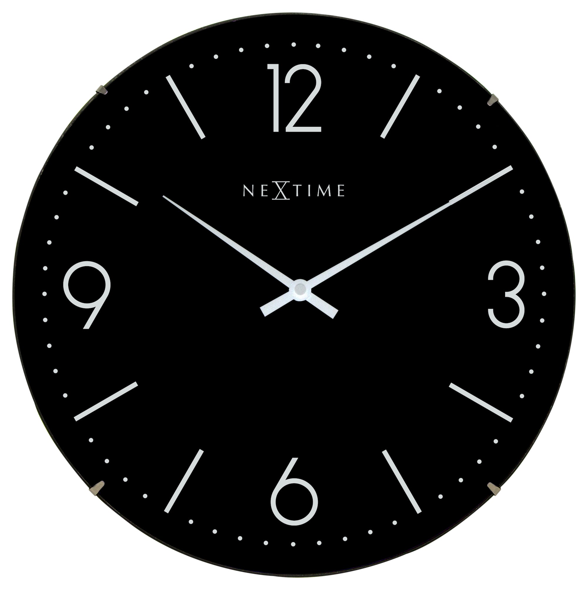 Reloj Pared Ø 35 cm  - Cristal en cúpula NEGRO- 'Basic Dome'