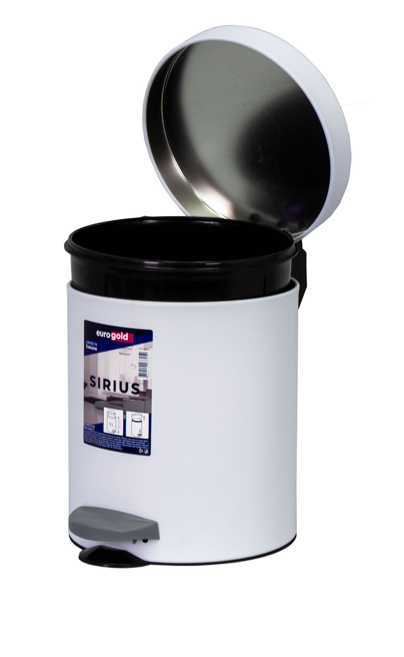 CUBO PEDAL BLANCO 5 L SIRIUS