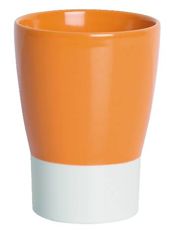 OPERA WHITE-ORANGE VASO  H 10,5 CM